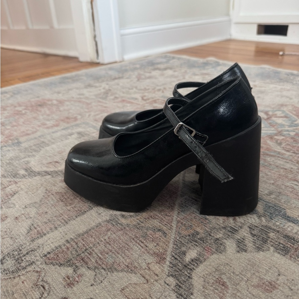 Black Platform Mary Jane Shoes
